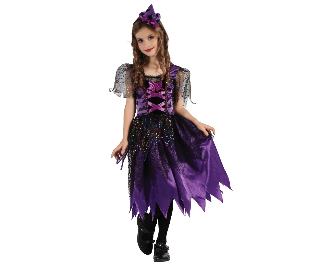 Role play-set for child Purple Witch (dress, headband), size 130/140 cm